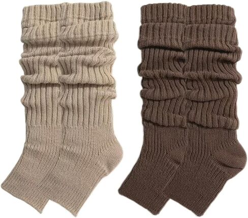 2Pairs Thermal Winter Sock Covers Leg Warmers for Women Over High Knit Leg Warmers Sophisticated Ladies Footwear Accessories in Saudi Arabia