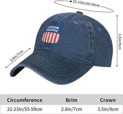 قبعة بيسبول من Union Pacific Railroad Denim Trucker Hat للرجال أو النساء رعاة البقر in Saudi Arabia