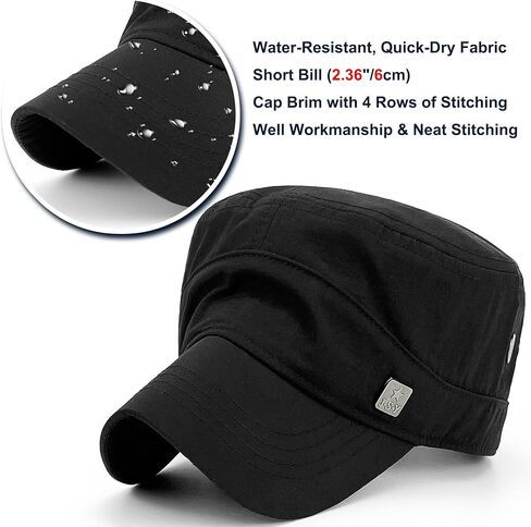 Water Resistant Mens Military Cadet Army Caps Womens Quick Dry Flat Top Dad Hats in Saudi Arabia