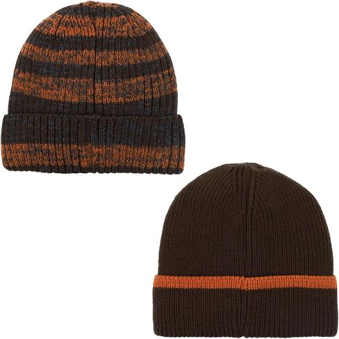 Concept One National Parks Foundation Patch Knit Beanie 2-Pack, Stripe Cuffed Winter Hat Set for Adults, Cold Weather Gear in Saudi Arabia