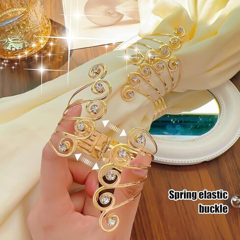 1PC Modern Non-Perforated Curtain Tiebacks Adjustable Metal Curtain Ring Clasp Living Room Bedroom Drapes Accessories,Gold (9.5 * 6cm) in Saudi Arabia