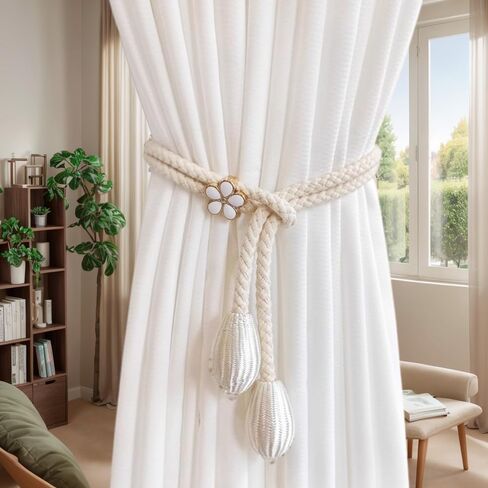 2PCS Drawstring Curtain Ties – Delicate and Sophisticated Window Dressing Accessories for a Touch of Elegance and Enhanced Living Experience,Suitable for Your Home and Office Decor in Saudi Arabia