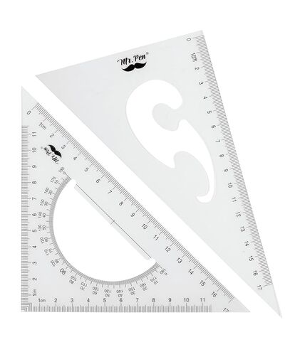 Mr. Pen- Triangle Ruler, 2 Pack, 22&15cm, 30/60 & 45/90, Right Triangle Ruler for Drawing, 30/60 Degree Triangle Plastic, 30 60 90 Triangle, Drawing Triangle Angle, 45 Degree Triangle Ruler in Kuwait