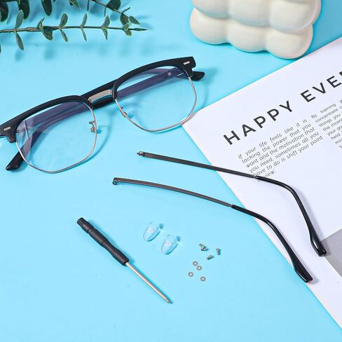 زوج واحد من استبدال ذراع النظارات المعدنية، مجموعة إصلاح النظارات العالمية مع مسامير وأرجل النظارات البديلة، مجموعة شد زجاج العين تتضمن براغي وغسالات مفكات براغي in Kuwait