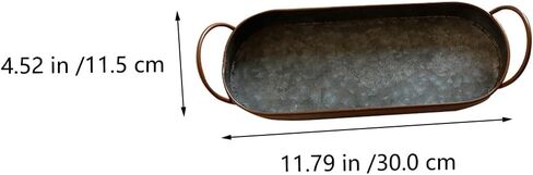 Vintage Wrought Iron Bread Tray with Handles Oval Metal Serving Tray for Home Kitchen Pastry Display in Kuwait