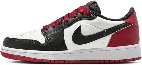 حذاء Jordan 1 Retro Low OG للأطفال الكبار مقاس 5 أبيض/أسود-أحمر فارسيتي in Kuwait