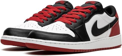 حذاء Jordan 1 Retro Low OG للأطفال الكبار مقاس 5 أبيض/أسود-أحمر فارسيتي in Kuwait