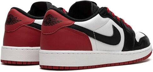 حذاء Jordan 1 Retro Low OG للأطفال الكبار مقاس 5 أبيض/أسود-أحمر فارسيتي in Kuwait