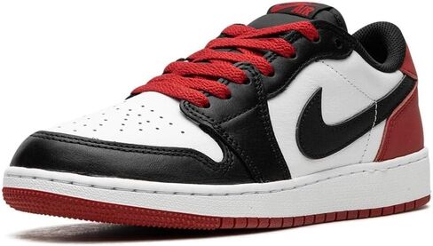 حذاء Jordan 1 Retro Low OG للأطفال الكبار مقاس 5 أبيض/أسود-أحمر فارسيتي in Kuwait