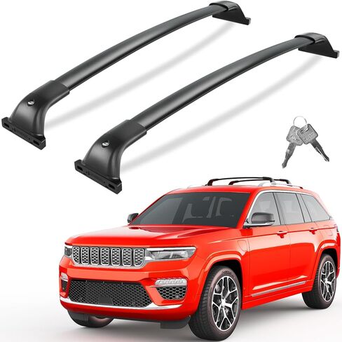 260lbs Lockable Roof Racks Cross Bars Compatible with Jeep Compass 2018-2025, Aluminum Heavy Duty Roof Rails Crossbars Rooftop Cargo Basket Carrier Bag Luggage Rails Kayak Canoe Snowboard in Kuwait