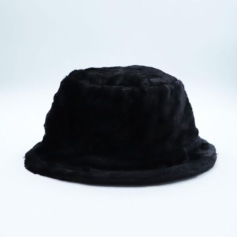 Winter Bucket Hat for Women Men,Warm and Fluffy Hat, Women's Furry Fisherman Cap for Casual, Sports,Trips, Skiing Black in Saudi Arabia