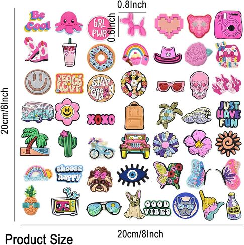 DIY Charms for Touchland Case Sanitizer Spray, 50pcs Accessories Preppy Hippie Pink Butterfly Cowgirl Flowers Beach Cute Decoration Charms for Touchland case in Saudi Arabia