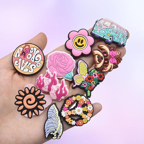 DIY Charms for Touchland Case Sanitizer Spray, 50pcs Accessories Preppy Hippie Pink Butterfly Cowgirl Flowers Beach Cute Decoration Charms for Touchland case in Saudi Arabia