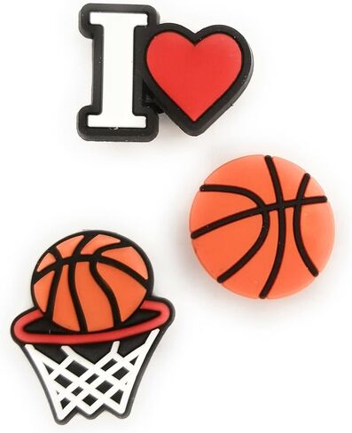3pcs I Love Basketball Shoe Charms for Clog Shoes Decoration Gift in Saudi Arabia