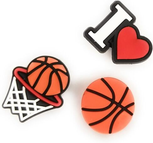3pcs I Love Basketball Shoe Charms for Clog Shoes Decoration Gift in Saudi Arabia