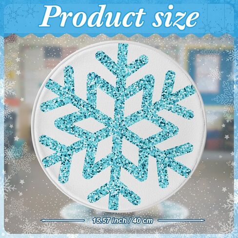 Capoda 12 Pieces Snowflake Carpet Circle Seats - 15.57 Inch Round Floor Mats for Winter Woodland Preschool Kindergarten Elementary Daycare Playroom Reading Room Nursery Bedroom Classroom Seating Rugs in Saudi Arabia