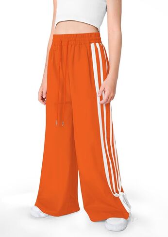 Girls Summer Striped Side Fashion Baggy Track Pants Cute Bowknots Y2K Wide Leg Sweatpants 5-14 Years in Saudi Arabia