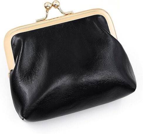 Retro Portable Mini Coin Purse for Women,Small Coin Pouch,Rectangle Kiss Lock Coin Pouch,Vintage Oil Wax Leather Mini Wallet for Cards,Cash,Keys,Travel(Red) in Saudi Arabia