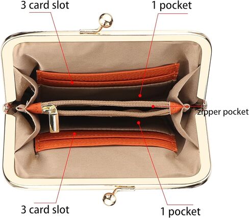 Royal Bagger RFID Blocking Coin Purse for Women, Fashion Kiss Lock Change Pouch, Genuine Leather Key & Card Holder 6120 (Brown) in Saudi Arabia