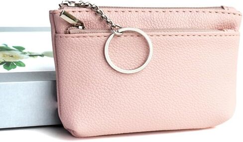 Coin Purse for Women,Small Leather Change Pouch for Men with Zip Key Ring-Green in Saudi Arabia