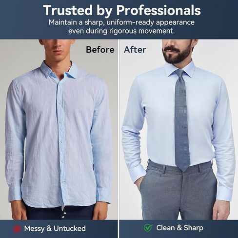 Shirt Stays for Men, Premium Y-Style Adjustable Soft Smooth Elastic Sock Garters with Reinforced Non-Slip Clips, Keep Shirts Tucked, Ideal for Police, Military, and Professionals (1 Pair) in Saudi Arabia