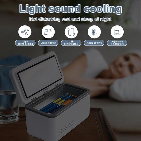 Electric Insulin Cooler Travel Case Box, Medication Cooler for Travel, Insulin Fridge Portable Insulin Refrigerator, LCD Display, Temperature Control, 0°C ~ 18 °C in Saudi Arabia