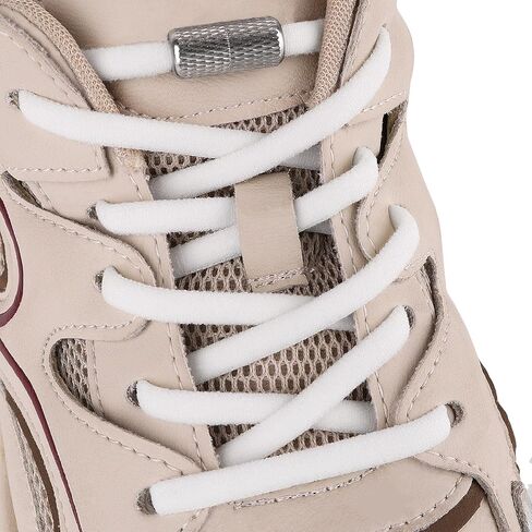 Oval Shoe Laces with Buckle Lock, 100cm/39inches Elastic No Tie Shoelaces, Universal Shoelaces for Various Shoes in Saudi Arabia
