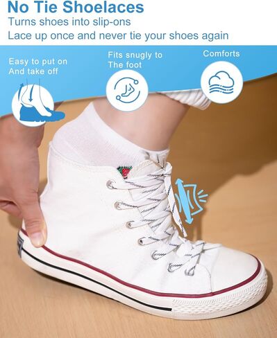 Elastic No Tie Shoe Laces for Kids and Adults Sneakers, Stretch Flat Navy Blue Shoestrings in Saudi Arabia