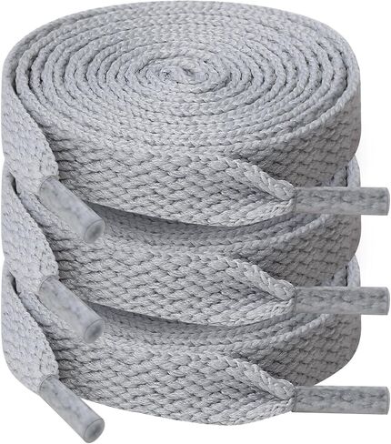 3 Pair Flat Shoe laces, 5/16" Wide Shoelaces for Athletic Running Sneakers Shoes Boot Strings in Saudi Arabia