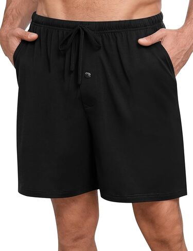 SWOMOG Mens Pajama Shorts Sleep Shorts Modal Soft Loungewear Bottoms with Button Fly & Drawstring & Pockets in Saudi Arabia