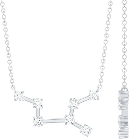 Certified Moissanite Zodiac Virgo Constellation Necklace, D-Vs1 Quality, Star Sign Chain Necklace (Ideal for Gift) in Saudi Arabia