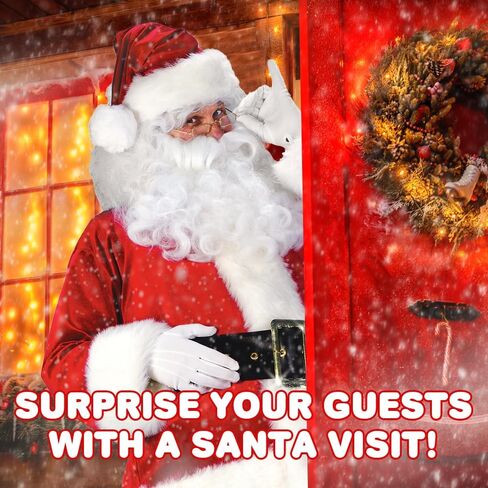 ArtCreativity Santa Clause Costume Adult Men - 9 PC Deluxe Santa Suit for Mens - One size fits all Quality Red Plush Christmas Costumes with Gold Gift Bag - New Year, Parties, and Birthdays Outfit in Saudi Arabia