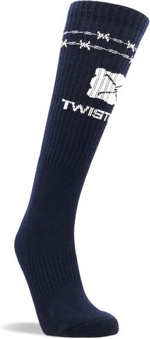 Twisted X Unisex Socks - Comfortable, Durable, Machine Washable & Pull-On Long Socks for Women & Men, Blue, S-M in Saudi Arabia