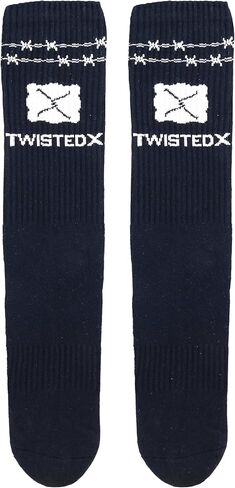 Twisted X Unisex Socks - Comfortable, Durable, Machine Washable & Pull-On Long Socks for Women & Men, Blue, S-M in Saudi Arabia