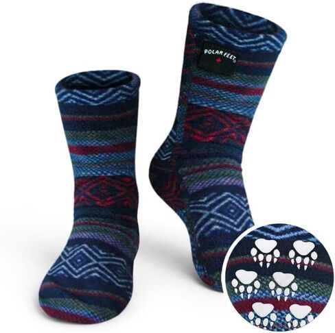 Polar Feet Extra Wide Fleece Socks with Nonslip Grip for Men & Women | Super Stretchy, Non-Constricting Fit Comfortable Socks in Saudi Arabia