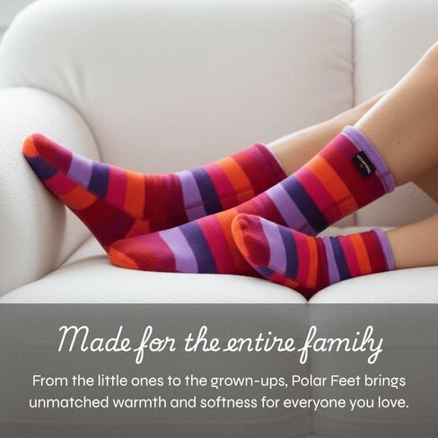 Polar Feet Extra Wide Fleece Socks with Nonslip Grip for Men & Women | Super Stretchy, Non-Constricting Fit Comfortable Socks in Saudi Arabia