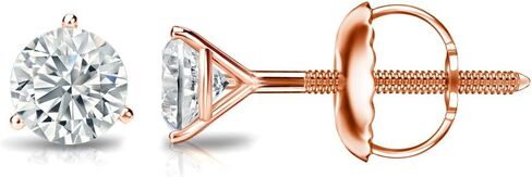 أقراط Diamond Wish من الذهب عيار 10 قيراط مرصعة بالماس (1/6 قيراط TW، جيد، I1-I2) مارتيني ثلاثي الشقوق، ظهر لولبي in Saudi Arabia