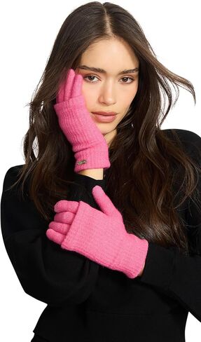 Steve Madden Knit Gloves, Strawberry Pink in Saudi Arabia