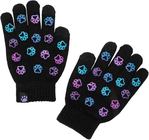 GreaterGood Paw Print Grip Touch Screen Gloves Gifts for Women Mom Ladies Soft Stretchy Warm in Saudi Arabia