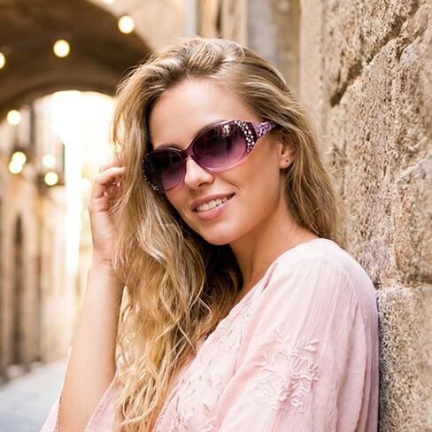 FEISEDY Women's Polarized Sunglasses Wrap Around Rhinestone Design Fashion Sunnies UV400 Protection B1091 in Saudi Arabia