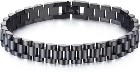 Link Chain Bracelet for Men Women: Stainless Steel Wrist Link Bracelets with Gift Box, 8/10/12 mm Width, 8.3inch Length, Black Silver Gold Link Bracelets Gift for Man Woman (Gold, 12mm) in Saudi Arabia