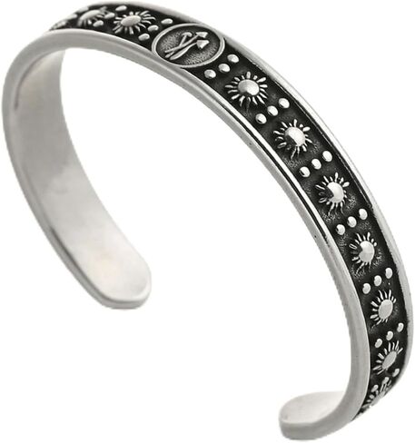 YWMAN Sun Mushroom Cuff، سوار Boho Fungi العتيق بتصميم سماوي، من الفولاذ المقاوم للصدأ المضاد للحساسية in Saudi Arabia