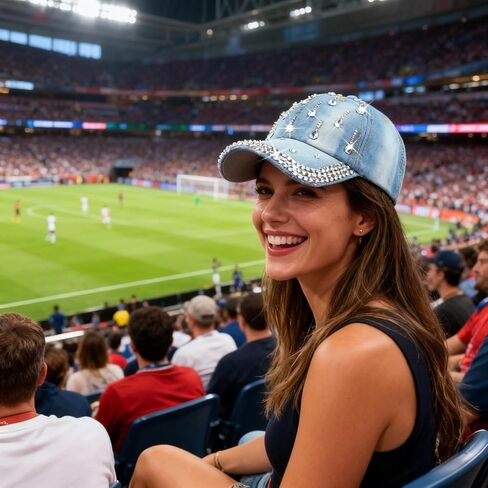 Bling Denim Baseball Cap for Women Jean Hip Hop Rhinestone Hat Jersey Shore Hat Adjustable in Saudi Arabia