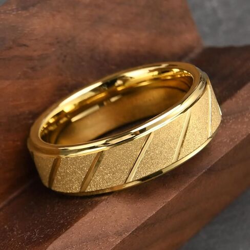 Golden/Silvery Tungsten Carbide Rings for Men and Women Sandblasted and Inlay Grooved Men's Engagement Wedding Bands Luxury High Polished in Saudi Arabia