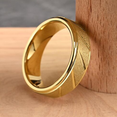 Golden/Silvery Tungsten Carbide Rings for Men and Women Sandblasted and Inlay Grooved Men's Engagement Wedding Bands Luxury High Polished in Saudi Arabia