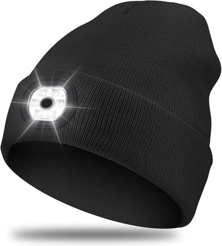 Nialnant قبعة صغيرة للجنسين مع ضوء، قبعة صغيرة بمصابيح أمامية LED بإضاءة USB للرجال، قبعات صغيرة LED، هدايا للرجال in Saudi Arabia
