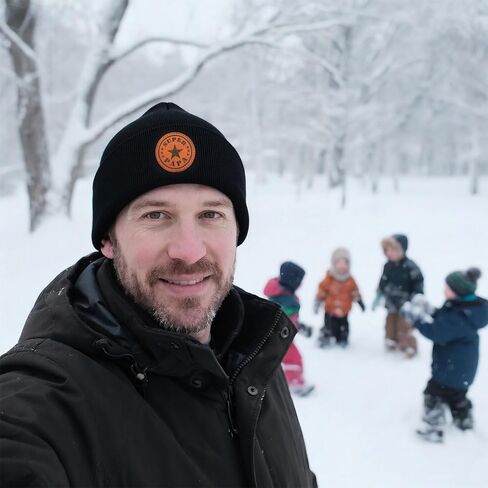 World's Best Dad Ever Beanie, Super Papa Winter Hat with Leather Patch, Funny Christmas for Dad in Saudi Arabia