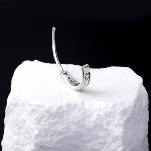 14G Moissanite Clicker Belly Button Ring - 925 Sterling Silver 0.3ct Moissanite Navel Ring Navel Barbell Stud Summer Body Piercing Jewelry for Women in Saudi Arabia
