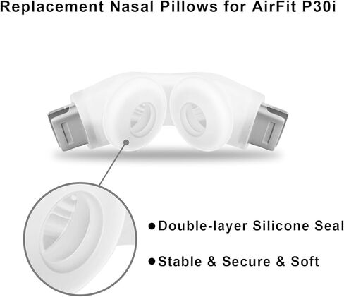 وسادة بديلة لختم الأنف لجهاز Airfit P30i - وسادة قناع الأنف Cpap لـ P30i - سيليكون مريح وناعم وتهوية هادئة (متوسطة) in Kuwait