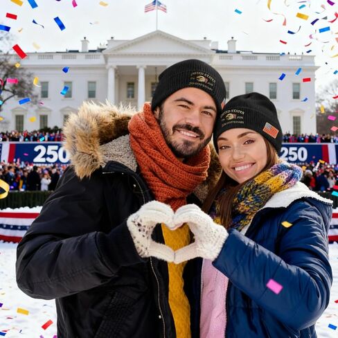 250th Anniversary USA Knit Hat Warm Cozy Embroidery Beanie for Women Men, 250 Year American Anniversary Merchandise in Saudi Arabia